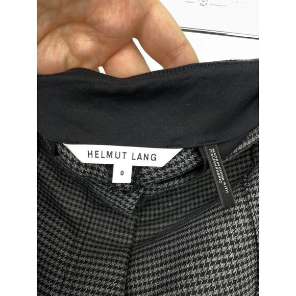 Helmut Lang Womens Size 0 Pants Crop Flare Melange Gray Houndstooth Wool Blend - Picture 4 of 7
